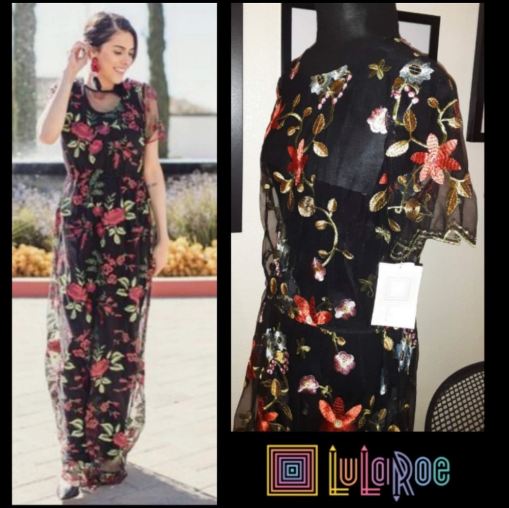 New! 🌹LulaRoe Deanne 2 Sheer Embroidered Dress!🌹
